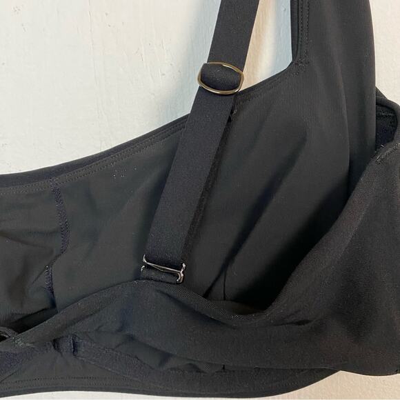 Athleta Square Neck Bra Cup Black Bikini Top Size 40D/DD - Picture 7 of 10